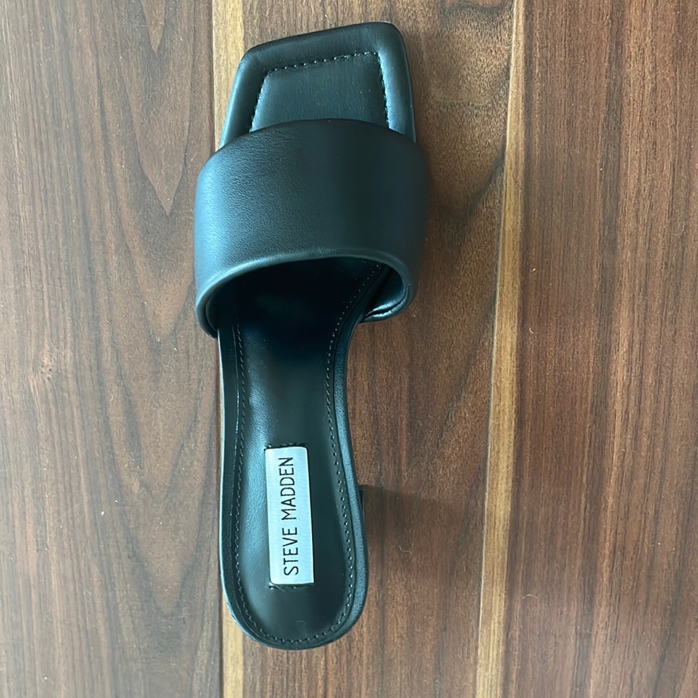 Steve Madden Black Heeled Sandal- Never Worn!